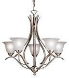Dover Collection Brushed Nickel Five Light Chandelier