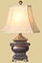 Asian Furniture & Home D�cor - 25" Chinese Antiqued Brass Tao Censor Oriental Table Lamp