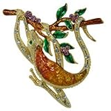 Gold Plated Climbing Lizard Pin Brooch