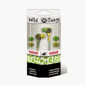 Wild Things Green and Yellow with Mic Earbuds - Maxell