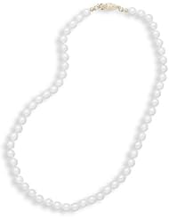 7" 6-6.5mm (0.24"-0.26") Grade A Cultured Akoya Pearl Bracelet individually knotted with a 14K Yellow Gold Clasp