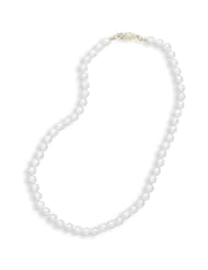 14k Yellow Gold Akoya Cultured Pearl Necklace, Grade A (6.0-6.5mm), 18"