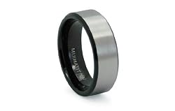 Titanium Ring Black PVD Satin High Polish Finish 8mm