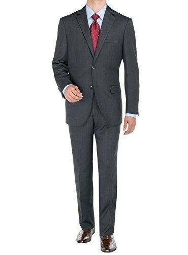 Bianco B Men's Suit Two Button Jacket 2 Piece Plaid Modern Fit Suits