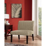 Armless Accent Chair, Brown Dot