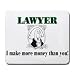 LAWYER I make more money than you! Mousepad