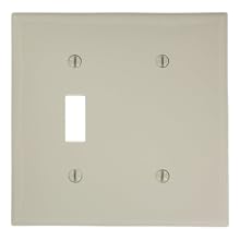 Leviton 80706-T 2-Gang, 1-Toggle 1-Blank Device Combination Wallplate, Standard Size, Light Almond