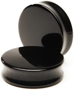 Black Obsidian Stone Plugs SOLD AS A PAIR 5/8" (16mm)