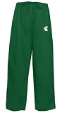 MSU Michigan State University Spartans Logo Scrubs Bottoms Pants -Size LG- For HIM or HER - DRAWSTRING Waist -Officially Licensed NCAA College Logo Apparel SEARCH BROAD BAY SCRUB FOR OTHER College Logo Apparel Unique GIFT Ideas for Man Men Woman Women