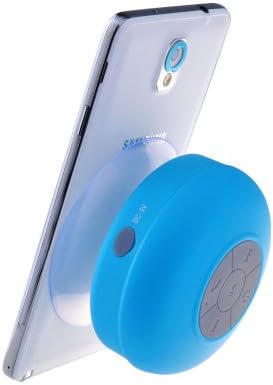 Digital Family Mini Ultra Portable Waterproof Bluetooth Wireless Stereo Speakers with Suction Cup for Showers, Bathroom, Pool, Boat, Car, Beach, Outdoor etc. | For All Devices with Bluetooth Capability + Siri Compatible - 6 Hours Playtime / with Built-in Mic for use as a Powerful-Blue