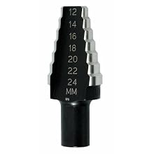 Irwin 11580 Unibit20M 14-Millimeter to 24-Millimeter by 1/2-Inch Shank Hole Enlarging Step Drill Bit