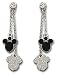Authentic Swarovski Rhodium & Crystal Mickey & Minnie Pierced Dangle Earrings