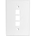 Channel Vision Oversized Single Gang Plate - 3-jack, White
