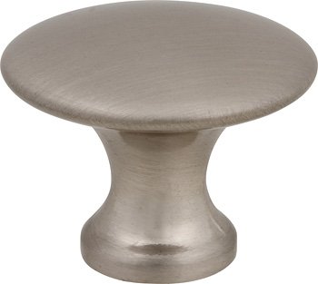 Round Sleek Brushed Nickel Knob