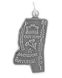 Sterling Silver Mississippi Charm