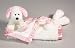 Dottie Pink and White Dog Puppy My Banky Baby Lovie Cuddle Blanket