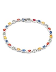 Genuine Morne Rouge (TM) Bracelet. 2.70 Ctw Sapphire Sterling Silver Bracelet - Material/Stone: Sapphire. 9 grams in weight and 7.5 inches in length. 100% Satisfaction Guaranteed.