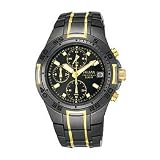 Pulsar Mens Chronograph Black Ion and Gold-Tone Watch #PL8002 by Pulsar
