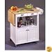 White Wood Top Kitchen Cart with Drop Leaf