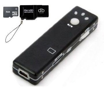 Mini DVR Video Recorder, 2 Hours Record time, with BONUS 4GB MicroSD Memory Card and DBROTH Card Reader
