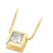 Gorgeous! 14k Yellow-gold (11/4 CT) 06.00MM Moissanite on a 18 inch Diamond-cut Snake Chain