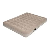 Pure Comfort Low Profile Suede Top Air Bed with Built in Pump (Tan, Queen)