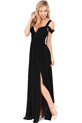 Sexy V-neck Cocktail Goddess Wrap Grecian Off the Shoulder Chiffon/Jersey/Polyester/Spandex Party Dress/Maxi Dress 
