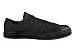 Converse Chuck Taylor All Star Lo Top Black Monochrome Canvas Shoes with Extra Pair of Grey Laces