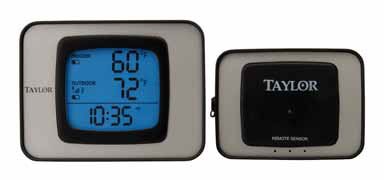 Taylor® Weatherguide 1525 Wireless Indoor/Outdoor Thermometer with Remote Sensor, Hygrometer & Clock