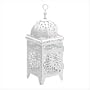 White Scrollwork Candle Lantern - Style 38332