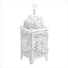 White Scrollwork Candle Lantern - Style 38332