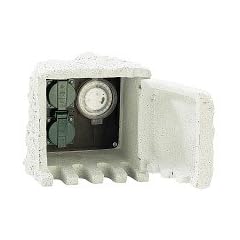 Aussensteckdose Gartensteckdose mit Zeitschaltuhr IP44 / 230V