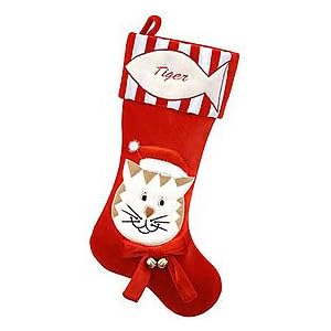 Personalized Cat with Jingle Bells Stocking