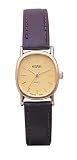 Medana Women's Oval Gold-Tone Case Brown Leather Strap Watch # 2041