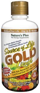 Natures Plus - Source Of Life Gold liquid Ultimate Multi-Vitamin Delicious Tropical Fruit Flavor - 30 oz