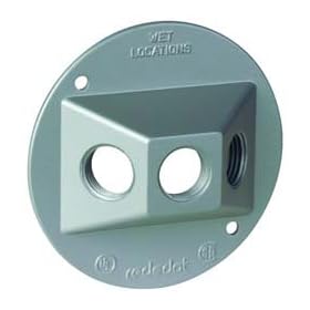 Thomas & Betts 1/2" 3 Hole Round Gray Lampholder Cover