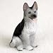 German Shepherd Miniature Dog Figurine - Silver & Black
