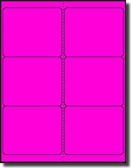 600 Label Outfitters® 4 x 3-1/3 inches Fluorescent Neon Pink or Magenta Labels, 100 Sheets use Avery® 5164 Template