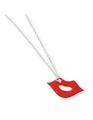 Red Lips Necklace Sterling Silver