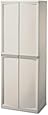 Sterilite 01428501 4-Shelf Cabinet with Putty Handles, Platinum