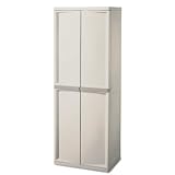 Sterilite 01428501 4-Shelf Utility Cabinet with Putty Handles, Platinum ~ Stens Corporation