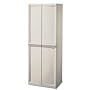 Sterilite 01428501 4-Shelf Utility Cabinet with Putty Handles, Platinum