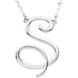 31R10jQIXaL. SL160  CleverEves Silver Fashion Script Initial Necklace Sterling Silver S 16