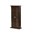 Antiqued CD/DVD Cabinet with Glass Doors
