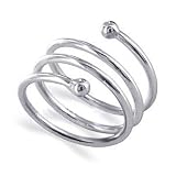 Dazzling Spiral Band .925 Sterling Silver Ring Size 7