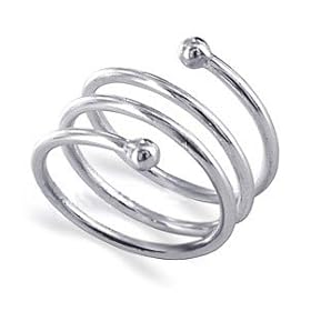 Dazzling Spiral Band Sterling Silver Polish Finish Ring