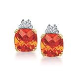 Create Orange Sapphire and Diamond Earrings