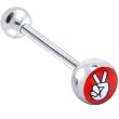 Hand Gesture Peace Symbol Logo Barbell Tongue Ring