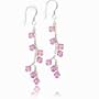 Celebrity Pink Genuine Swarovski Crystal Dangling Silver Earrings