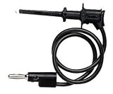 Pomona MiniGrabber Test Clip To Banana Plug, Black, 24 OAL
